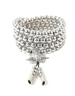 108 Destiny Nepal Prayer Full Metal Buddism Bead Mala Necklace (full stainless steel)