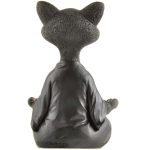 5" Whimsical Happy Cat Buddha Figurine – Zen-Inspired Resin Cat Statue – Meditating Animal Sculpture for Mindful Home or Office Decor – Peaceful Gift for Cat Lovers and Yoga Fans
