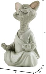 5" Whimsical Happy Cat Buddha Figurine – Zen-Inspired Resin Cat Statue – Meditating Animal Sculpture for Mindful Home or Office Decor – Peaceful Gift for Cat Lovers and Yoga Fans