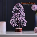 7 Chakra Money Tree Healing Feng Shui Statues & Figurines Reiki Crystal Balancing Buddha Home Décor (Rose Quartz Silver)