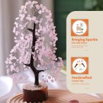 7 Chakra Money Tree Healing Feng Shui Statues & Figurines Reiki Crystal Balancing Buddha Home Décor (Rose Quartz Silver)