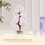 7 Chakra Money Tree Healing Feng Shui Statues & Figurines Reiki Crystal Balancing Buddha Home Décor (Rose Quartz Silver)