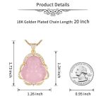 ASGIFT Laughing Buddha Necklace Cubic Zirconia Green Jade Buddha Pendant with 18K Gold Plated Chain Lucky Buddha Necklace Jewelry Gift