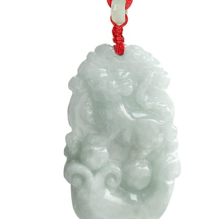 Dahlia Chinese Zodiac Jade Necklace, Real Grade A Certified Burma Jadeite