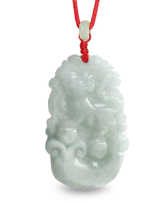 Dahlia Chinese Zodiac Jade Necklace, Real Grade A Certified Burma Jadeite