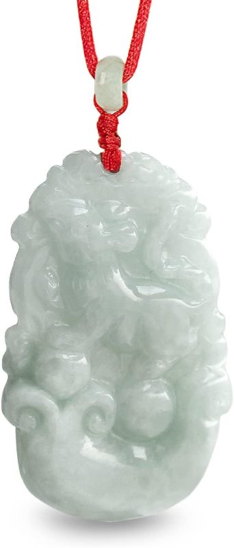 Dahlia Chinese Zodiac Jade Necklace, Real Grade A Certified Burma Jadeite
