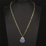 kelistom 14K Gold Plated Buddha Pendant Necklace for Women Men 3MM Flat Figaro Chain Necklace Blue Green Pink White Yellow Buddha Head