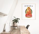 Let That Sh-it Go Art Print - Unframed - 8x10 | Buddha Wall Art - Inspirational Decor - Yoga Artwork - Funny Positive Self Talk Art Print - Motivational Wall Decor