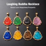 Lucky Laughing Buddha Pendant Chain Necklaces Amulet Jewelry for Men Women 60cm