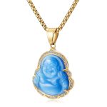 Lucky Laughing Buddha Pendant Chain Necklaces Amulet Jewelry for Men Women 60cm