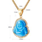 Lucky Laughing Buddha Pendant Chain Necklaces Amulet Jewelry for Men Women 60cm