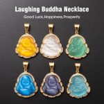 Lucky Laughing Buddha Pendant Chain Necklaces Amulet Jewelry for Men Women 60cm