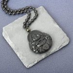 Natural Obsidian Necklace Lucky Amulet Protection Pendant with Adjustable Bead Chain Black Crystal Talisman Spiritual Jewelry Gift for Men Women