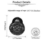 Natural Obsidian Necklace Lucky Amulet Protection Pendant with Adjustable Bead Chain Black Crystal Talisman Spiritual Jewelry Gift for Men Women