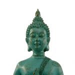 ornerx Thai Sitting Buddha Statue for Home Decor Verdigris 6.7"