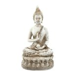ornerx Thai Sitting Buddha Statue for Home Decor Verdigris 6.7"