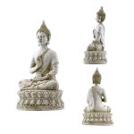 ornerx Thai Sitting Buddha Statue for Home Decor Verdigris 6.7"