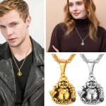 U7 Animals Necklace for Women Stainless Steel Pig/Dog/Elephant Pendant Necklace Lucky Jewelry